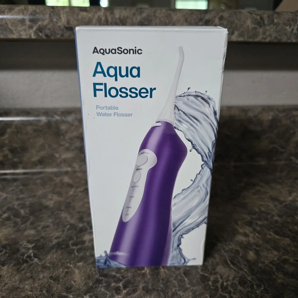 Water Flosser Aquasonic Aqua Flosser Portable & Waterproof - (Purple)